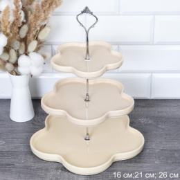 Блюдо 3 яруса фарфоровое 160мм/210мм/260мм V-101/723680