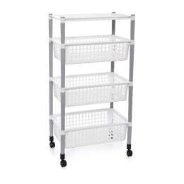 Этажерка для овощей пластиковая четырехсекционная на колесах 44х31х83см Полимербыт С944