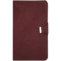 Визитница на 96 карт, кожа, 3 ряда, кнопка, бордовый 260800