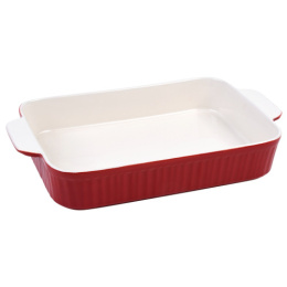Форма для запекания керамическая жаропрочная прямоугольная 36,5х22,5х6см с ручками Flamenco, красный, в п/у Appetite CG-F2355-FL
