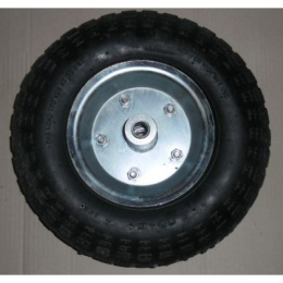 Колесо для тачки садовой 2-колесной с П-ручкой пневматическое 330мм с подшипником, 4,00х6, внутренний d-16мм, оцинкованное WB6211