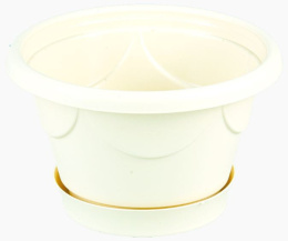 Кашпо пластиковое Верона с поддоном  1,0л d-16см h-10см песочный Ар-Пласт 07010