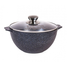 Казан алюминиевый литой с антиприг. покрытием Гранит Star 4,0л со стеклян. крышкой с металл. ручками, для плова Мечта 54803