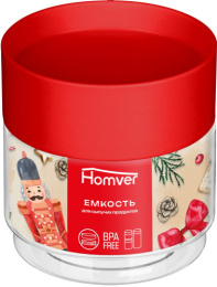 Емкость для продуктов пластиковая с завинчивающейся крышкой 0,50л Игрушки, красный Homver 223138006/03
