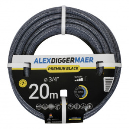 Шланг поливочный ПВХ армированный Premium Black 3/4" (19мм) 20м, 3-х слойный AlexDiggerMaer AD71920