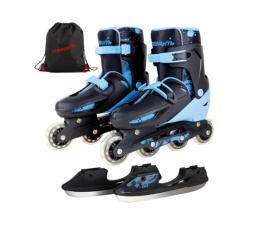 Коньки ледовые/роликовые раздвижные 2 в 1 (со сменным шасси), размер L (39-42) Победитъ ISR-21/008121